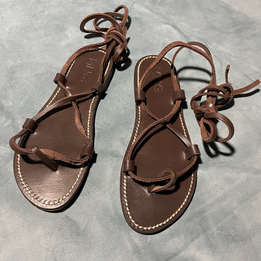 MANGO Leather straps sandals